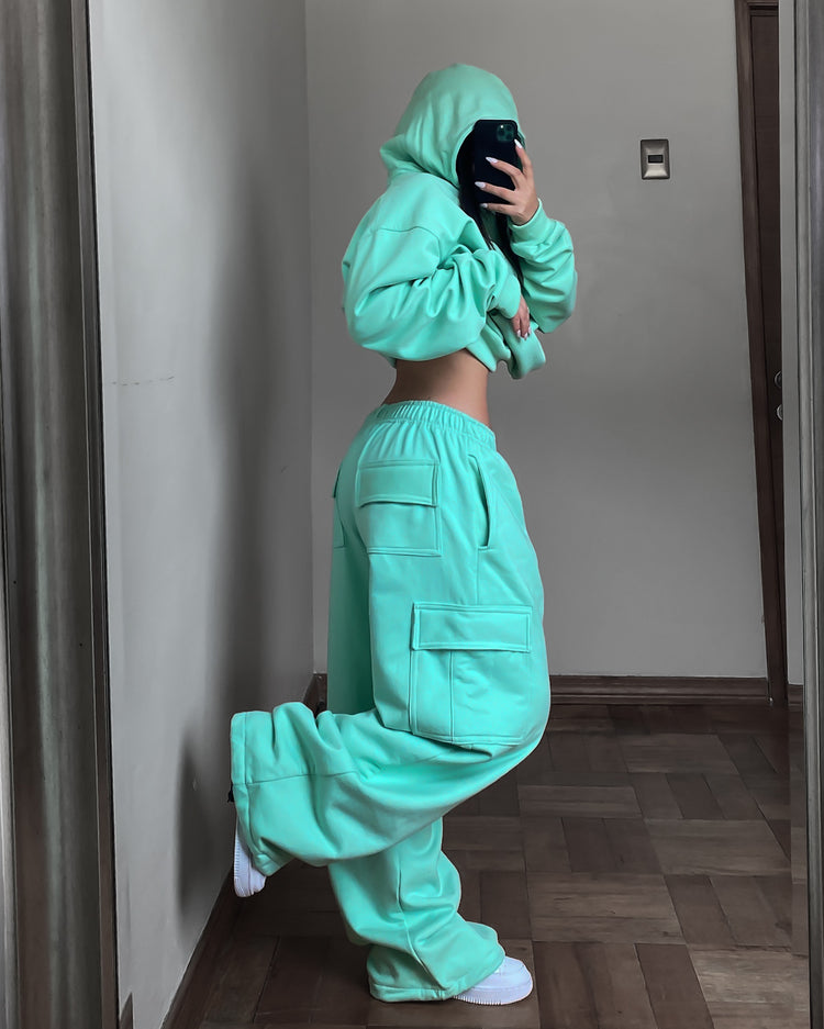 CONJUNTO CARGO+ HOODIE BOXYFIT//UNISEX CALIPSO