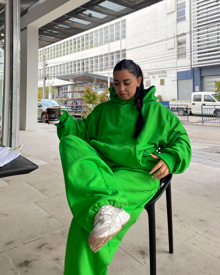 Hoodie unisex boxy fit verde manzana