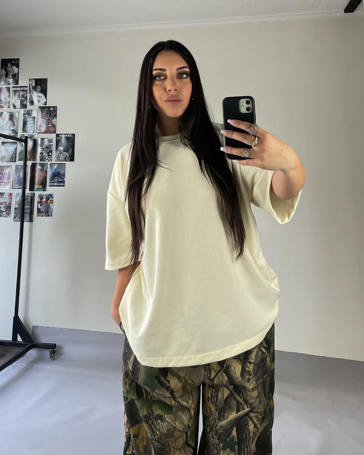 Polera piqué unisex beige
