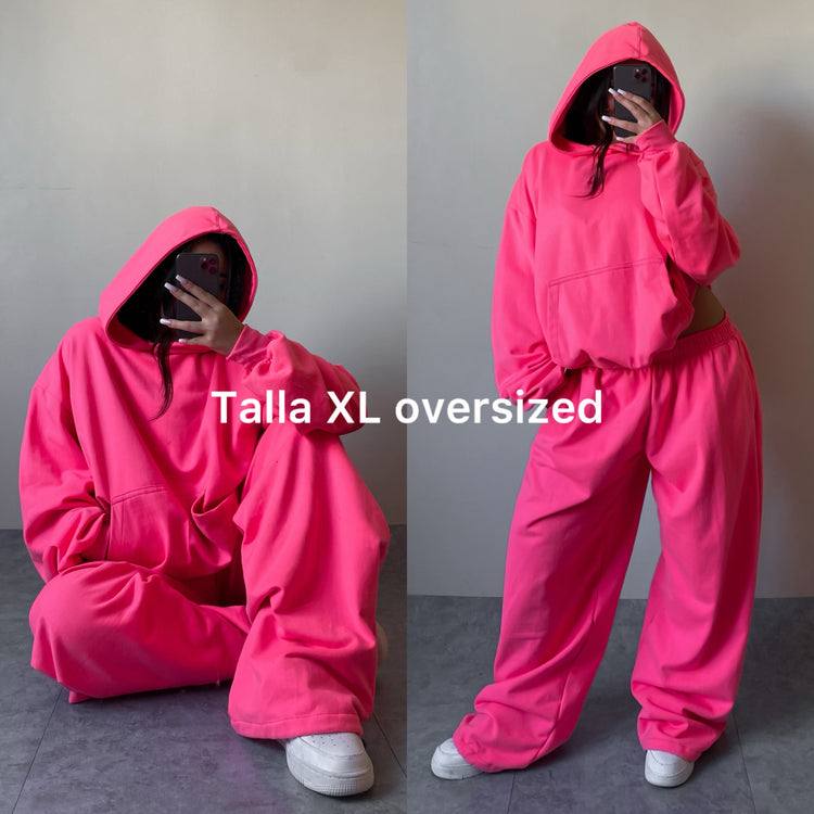Conjunto pantalón semi cargo + hoodie oversized