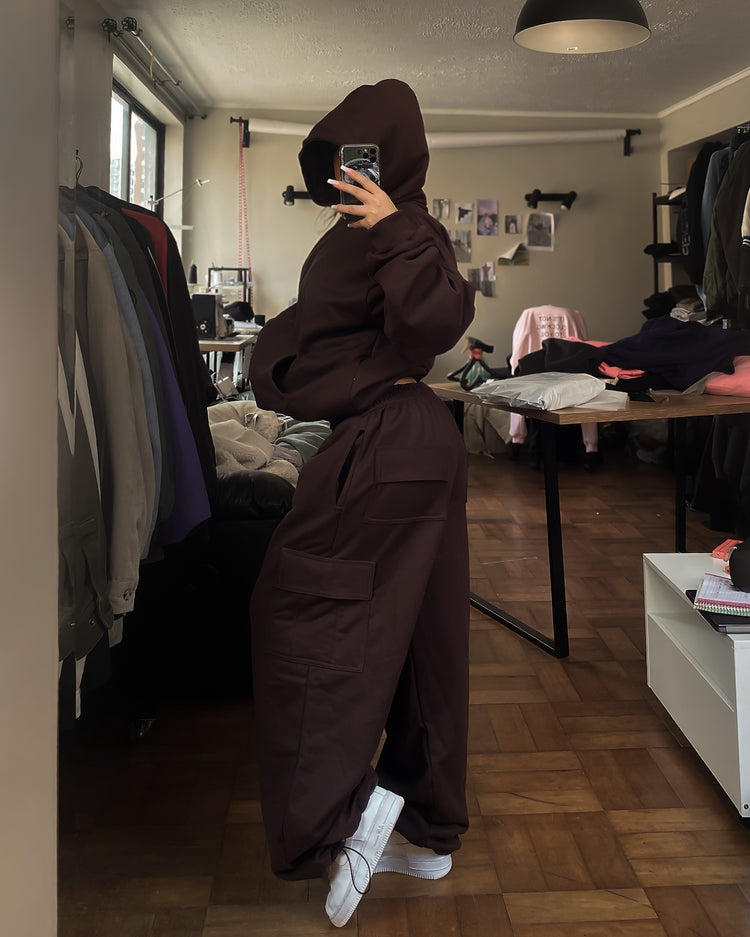 CONJUNTO ALGODON GRUESO//PANTALON CARGO// HOODIE BOXYFIT//UNISEX