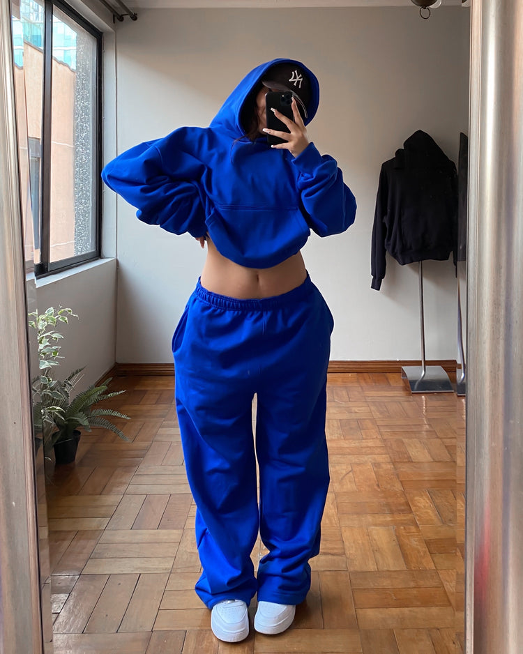 Hoodie azul XL boxy