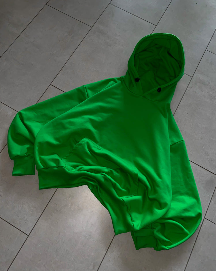 Hoodie unisex boxy fit verde manzana