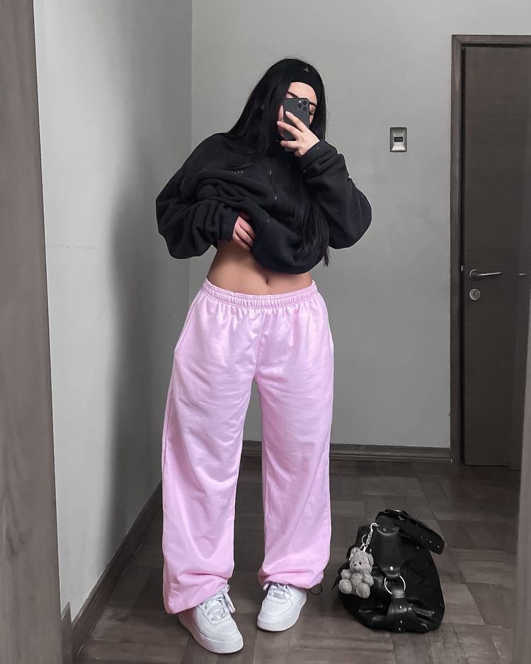 Pantalón buzo rosa pastel
