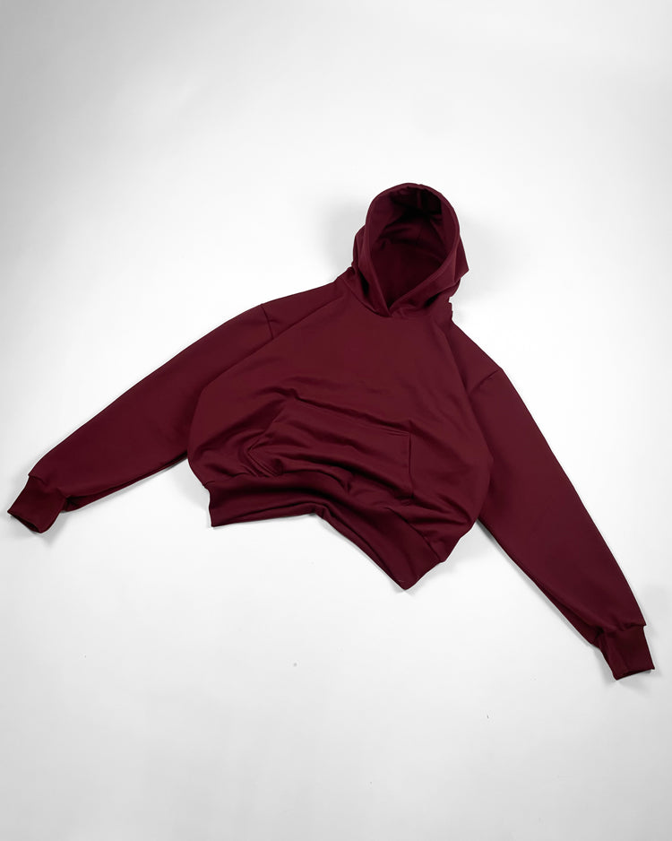 Hoodie oversized burdeo