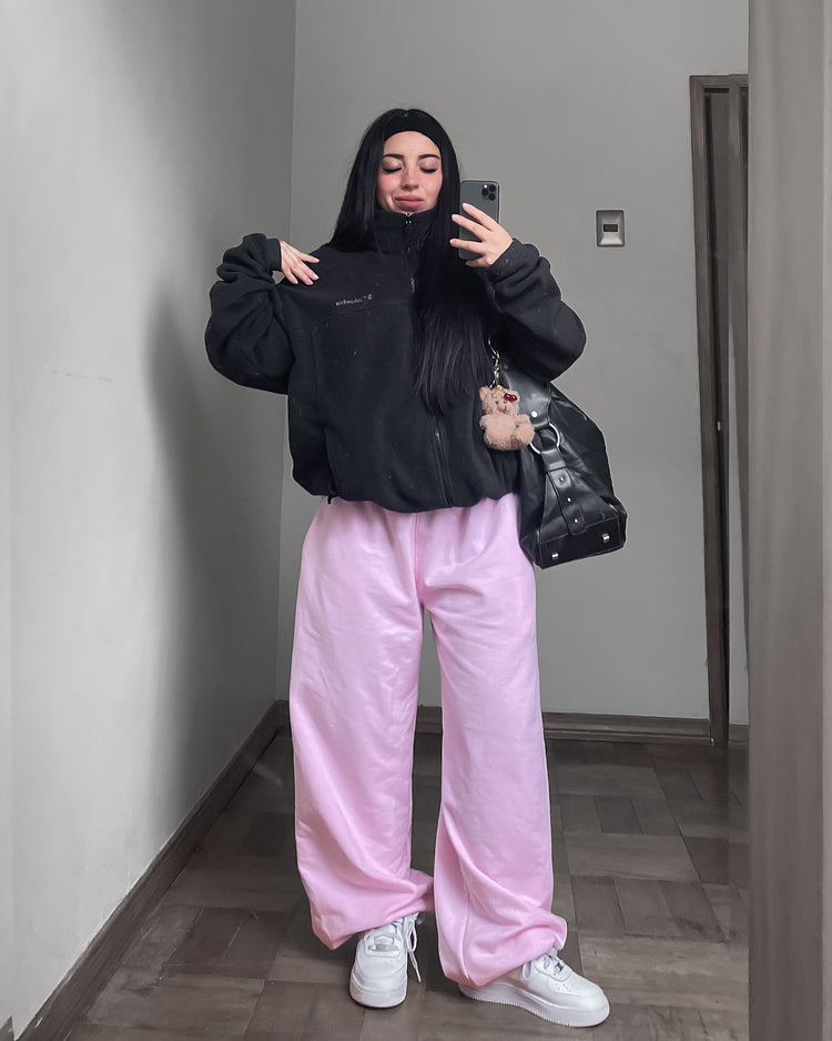 Pantalón buzo rosa pastel