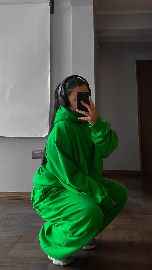 Hoodie unisex Oversized verde manzana