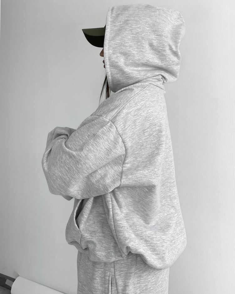 HOODIE BOXY FIT GRIS