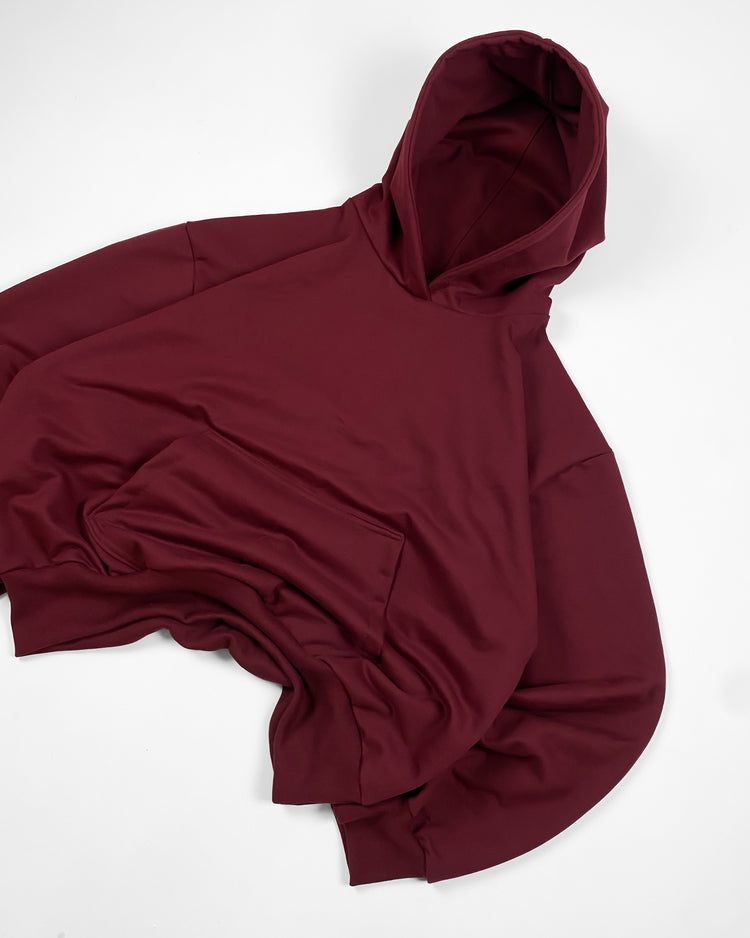 Hoodie oversized burdeo