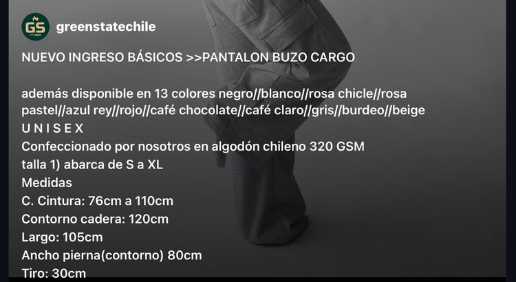 CONJUNTO ALGODON GRUESO//PANTALON CARGO// HOODIE OVERSIZED //UNISEX