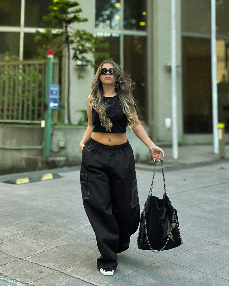 PANTALON CARGO RIPTOP COSTURAS BLANCAS