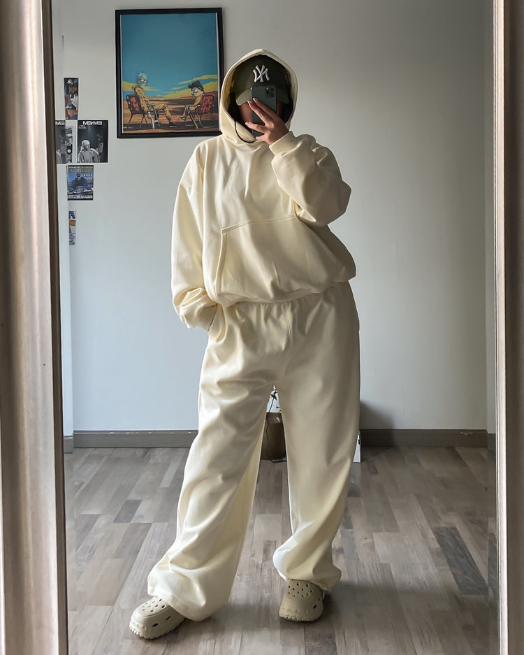 Boxy fit hoodie Beige