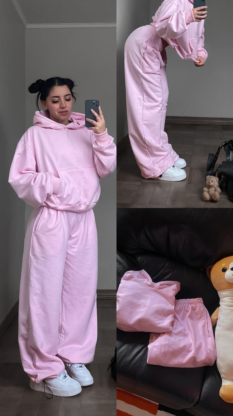 Hoodie rosa pastel boxyfit