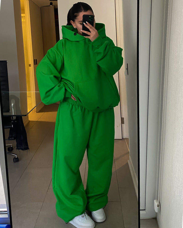 Hoodie unisex boxy fit verde manzana