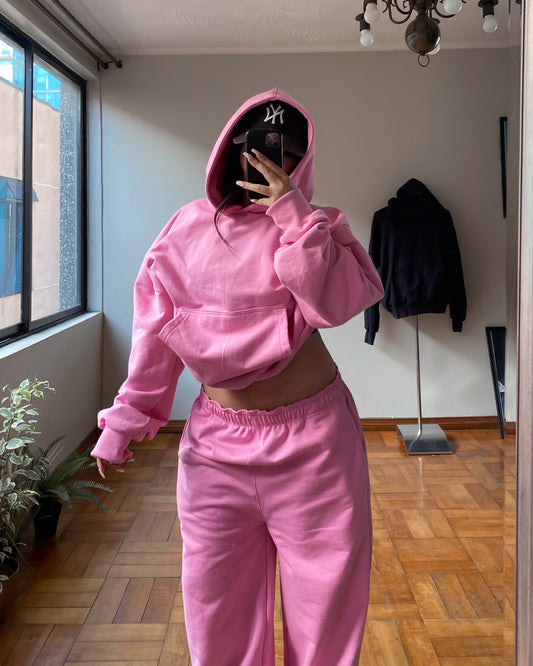 Conjunto rosa 💖 (poleron y pantalón)