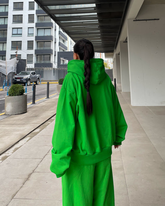 Hoodie unisex boxy fit verde manzana