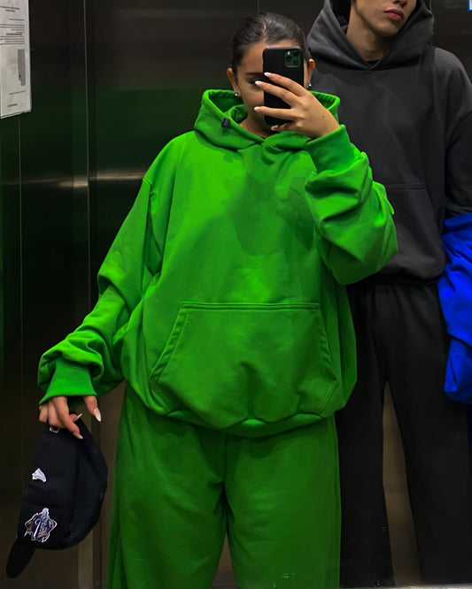 Hoodie unisex Oversized verde manzana