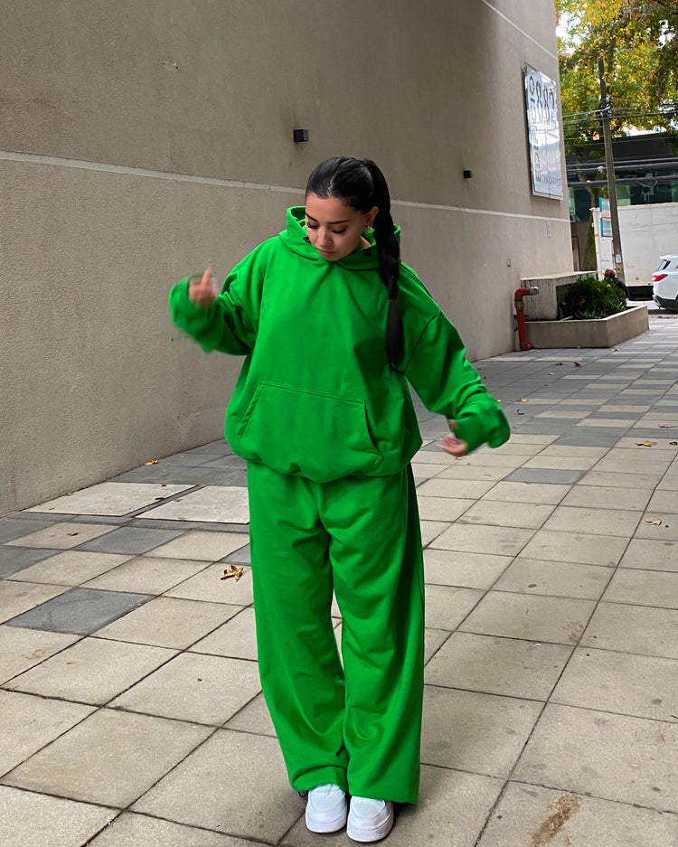 Hoodie unisex boxy fit verde manzana