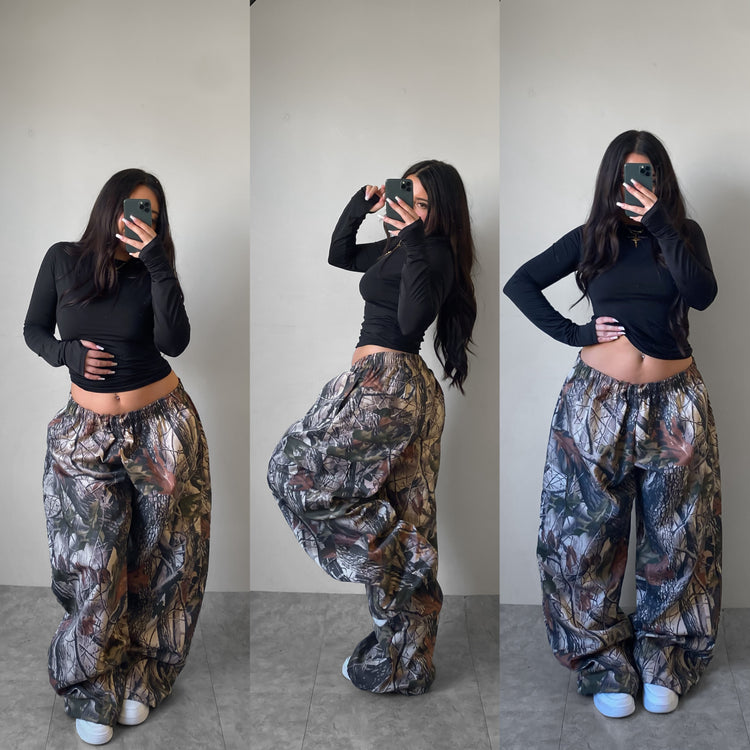CONJUNTO CAMO UNISEX🥷🏻 (hoodie cortavientos +pantalón cargo) OVERSIZED