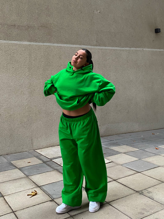 Pantalon buzo GS bolsillos//semi cargo // unisex verde manzana