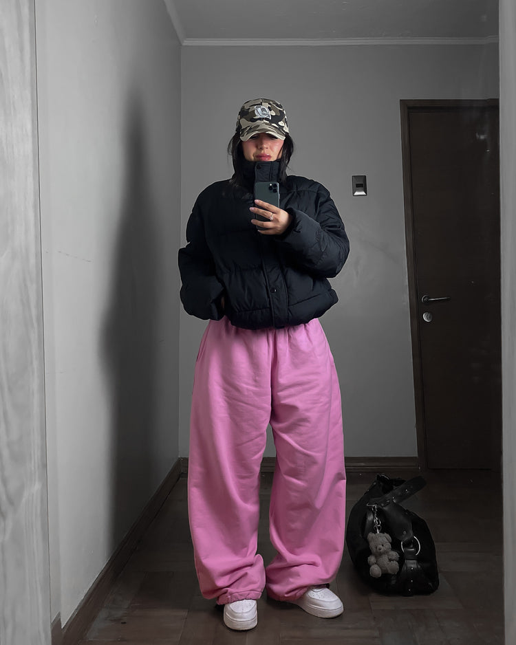 Conjunto rosa chicle Boxyfit 💖 (poleron y pantalón)