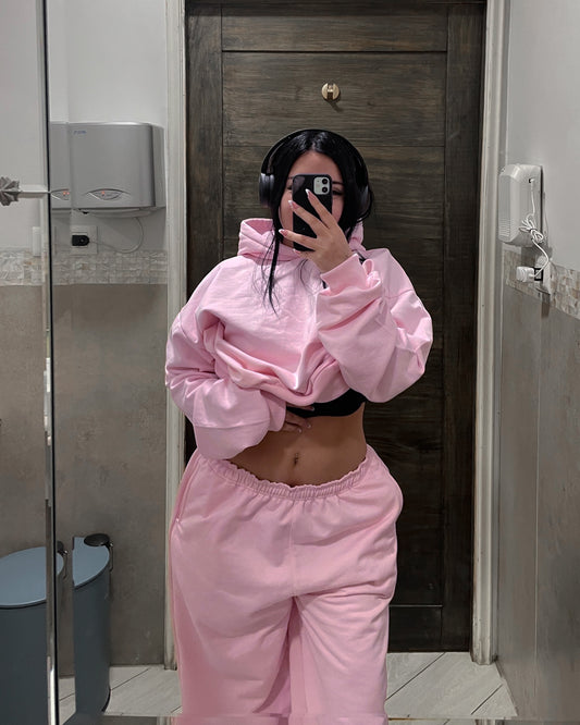 Hoodie Rosa sin bolsillo BOXY