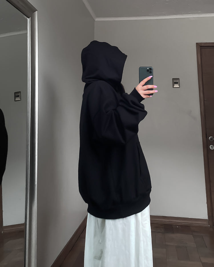HOODIE 2PAC NEGRO OVERSIZED