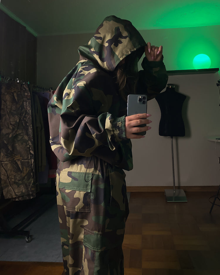 CONJUNTO MILITAR UNISEX🥷🏻 (hoodie cortavientos +pantalón cargo) OVERSIZED