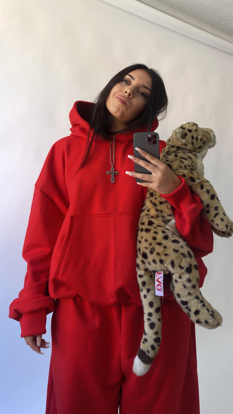Conjunto rojo (poleron y pantalón) U N I S E X