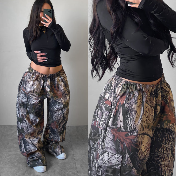 CONJUNTO CAMO UNISEX🥷🏻 (hoodie cortavientos +pantalón cargo) OVERSIZED