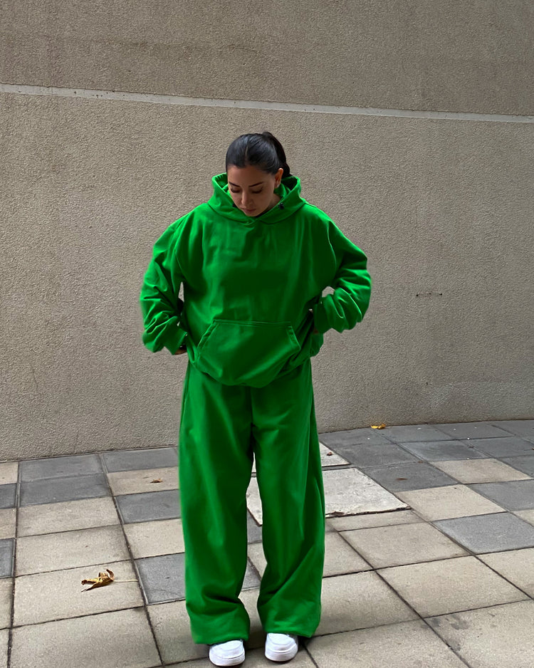 Hoodie unisex boxy fit verde manzana