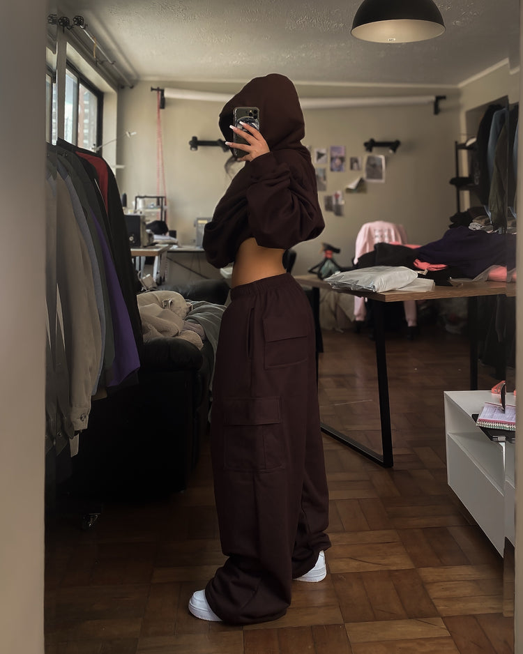 CONJUNTO ALGODON GRUESO//PANTALON CARGO// HOODIE BOXYFIT//UNISEX