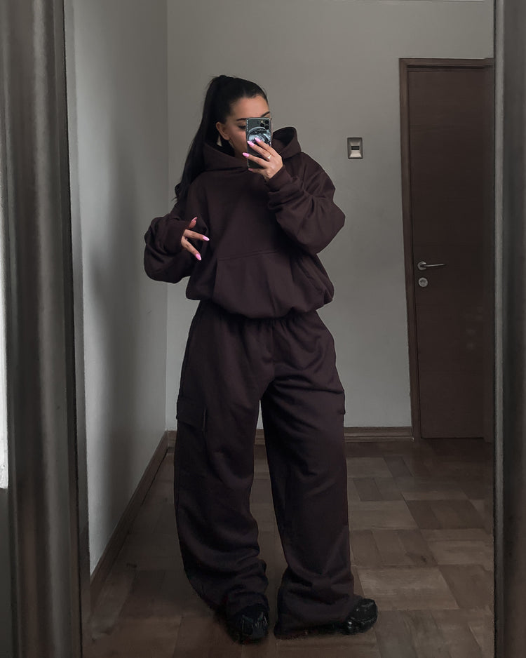 Hoodie café oversized