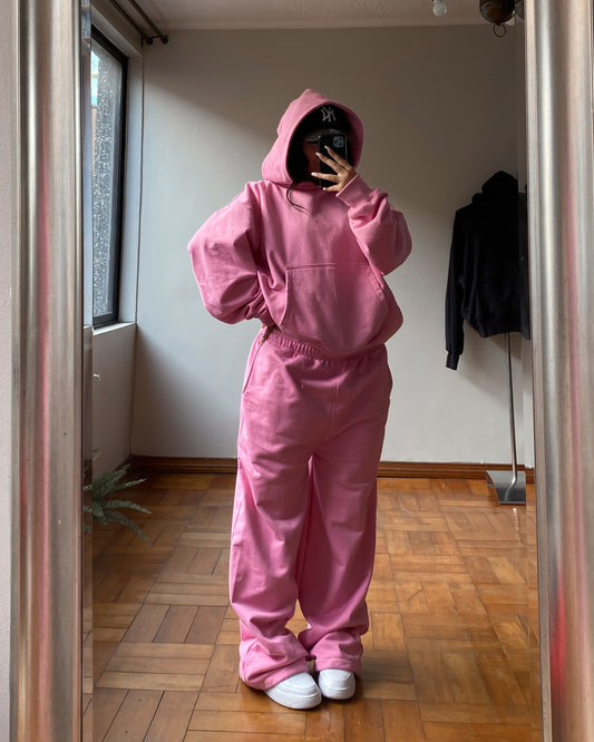 Conjunto rosa 💖 (poleron y pantalón)