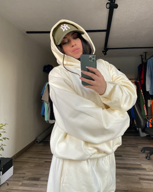 Boxy fit hoodie Beige