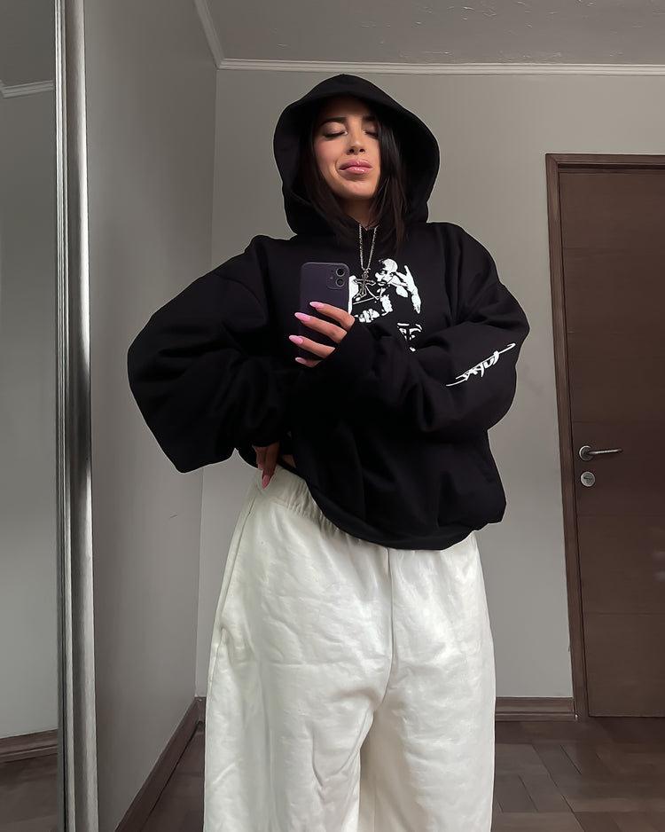 HOODIE 2PAC NEGRO OVERSIZED