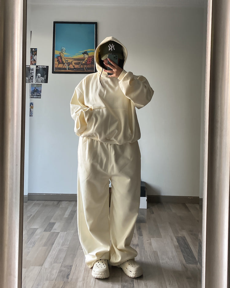 Boxy fit hoodie Beige