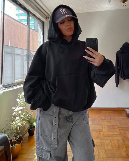 Poleron XL negro unisex