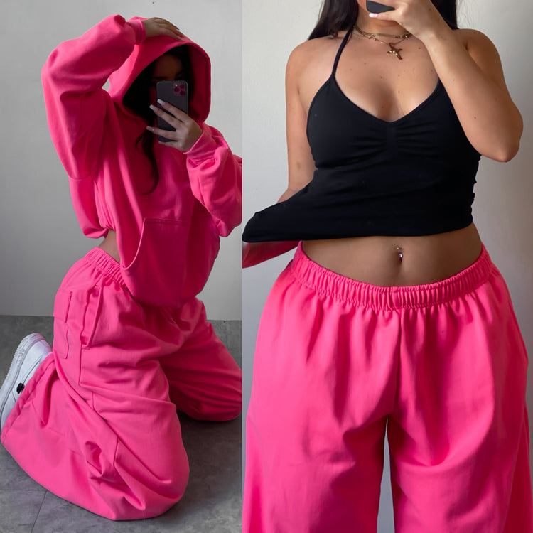 Conjunto pantalón semi cargo + hoodie oversized