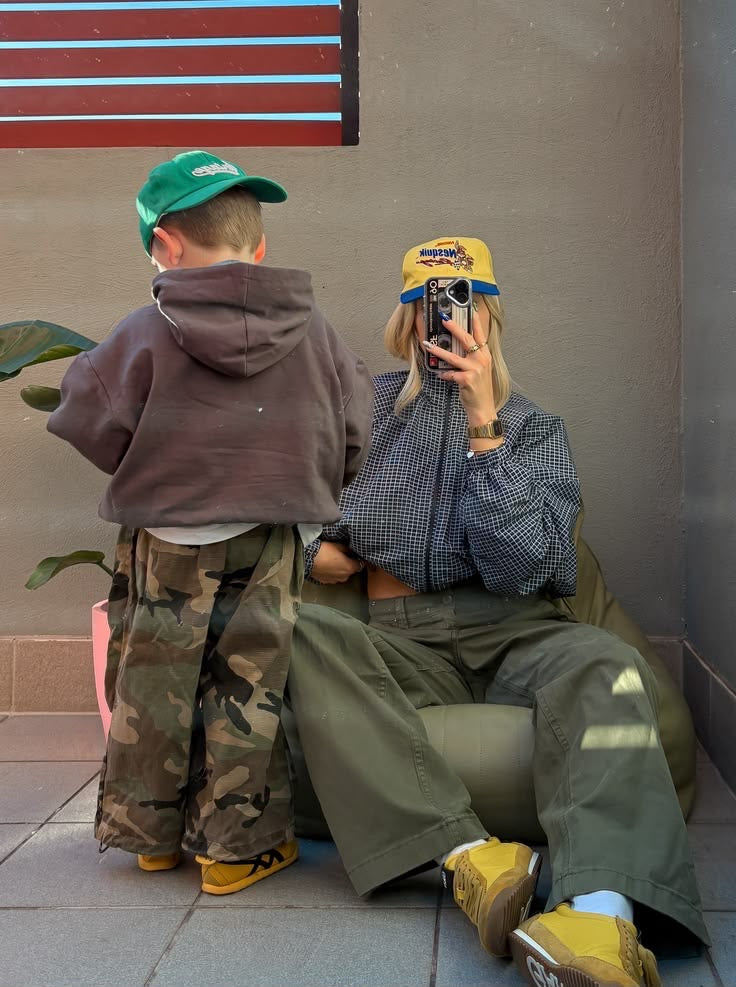 conjunto camo-militar kids (poleron cortavientos+pantalon cargo)
