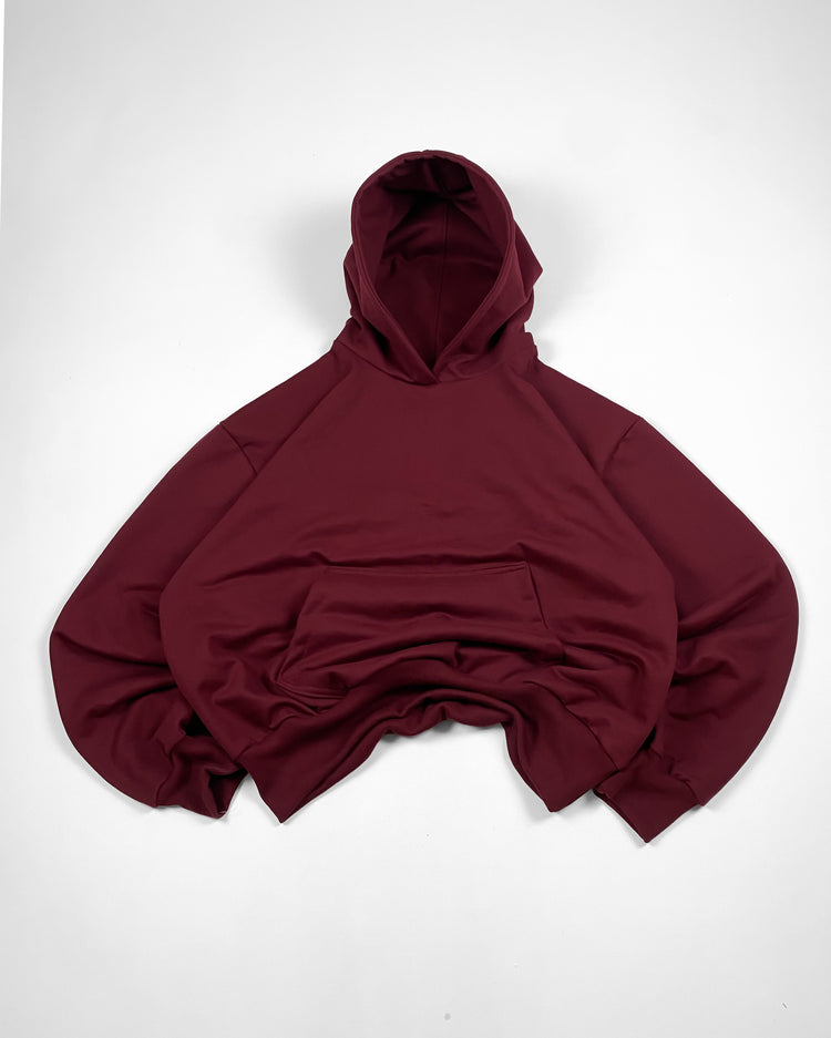 Hoodie oversized burdeo